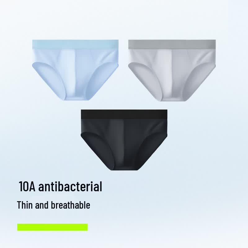 Youkeshu Men's Ice Silk Antibacterial Boxer Briefs