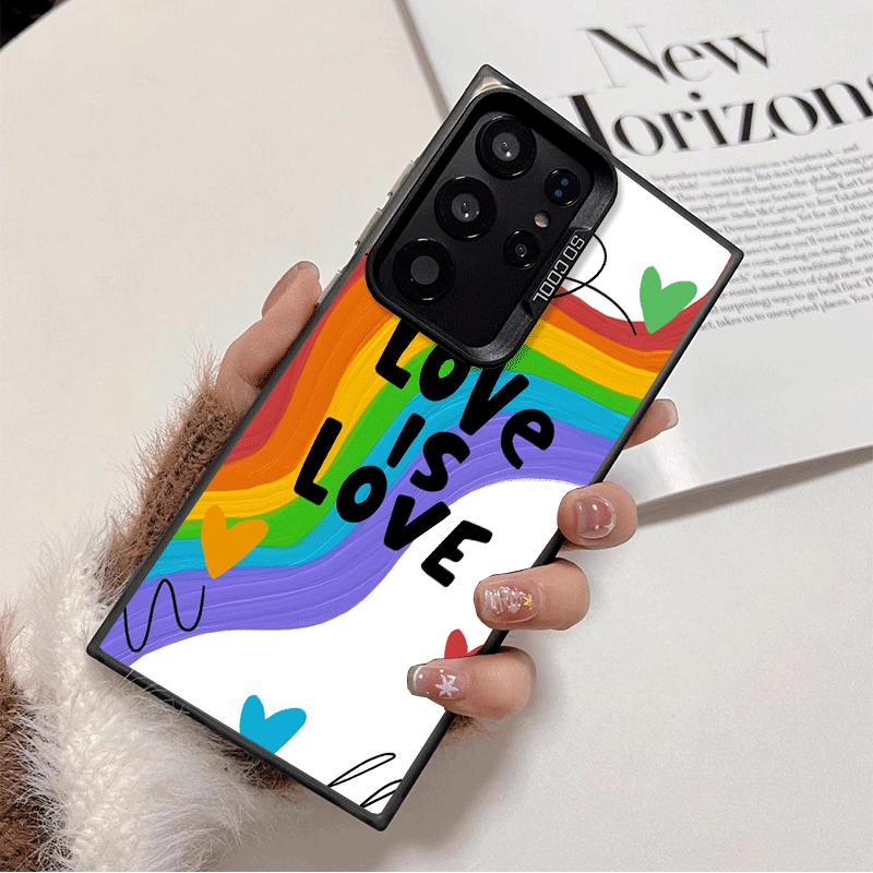LGBT Rainbow Love Is Love Soft Phone Case for Samsung Galaxy S24 S25 FE S26 Edge S23 Ultra S22 Plus S21 + Shockproof Cover Back