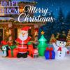 10.1FT Xmas Holiday Inflatable Yard Decor Santa Snowman Penguin Tree Set LED Christma Home Decoration Festive Toy Gift Decor