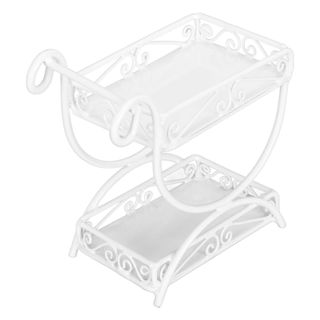 1: 12 Miniature Garden Cart Exquisite Details Metal Flower Cart Ornaments Accessory
