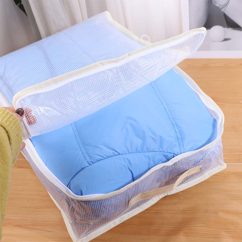 2Pcs PVC Blanket Pillow Storage Container Transparent Blanket Sorting Bags  Closet