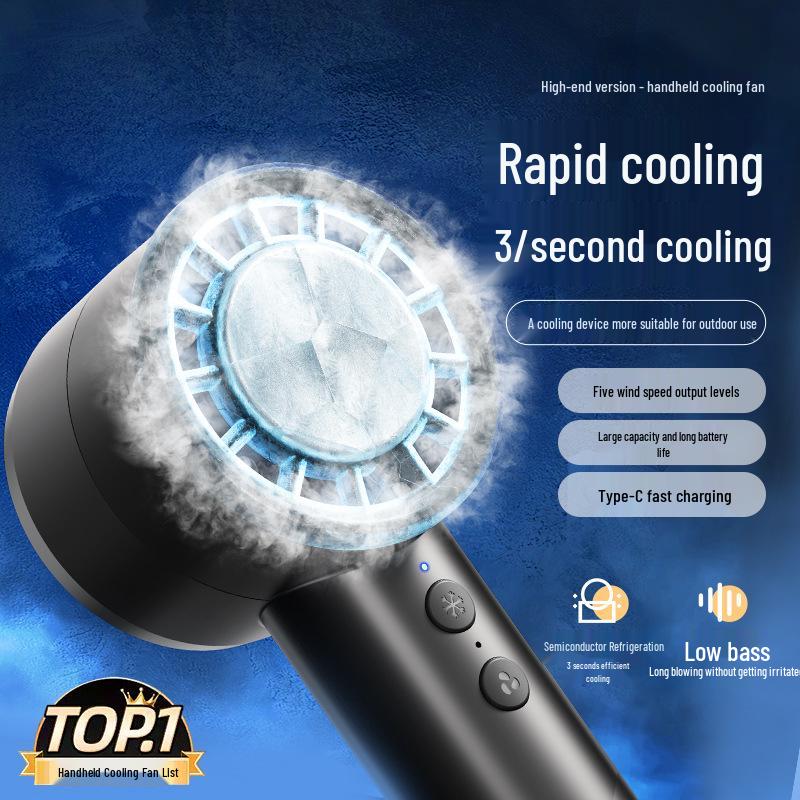 2026 Portable Handheld Fan with Adjustable Speed and Ice Pack Cooling