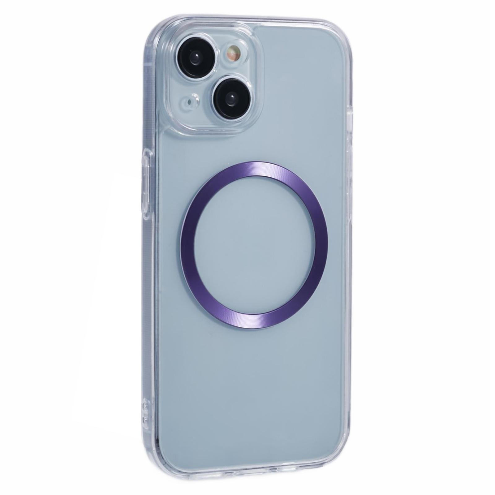 

For iPhone 15 Case Compatible with MagSafe CD Vein TPU+Acrylic Phone Cover Purple