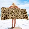 Übergroßes Strandtuch mit Leopardenmuster Leopard Handtuchdecke für Damen Mädchen, Dünnes Leichtes Mikrofaser Sandfreies Schnelltrocknendes Handtuch