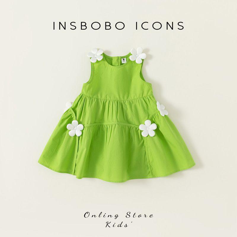 Children s Clothing Western Style Baby Girl Summer Dress Green 100