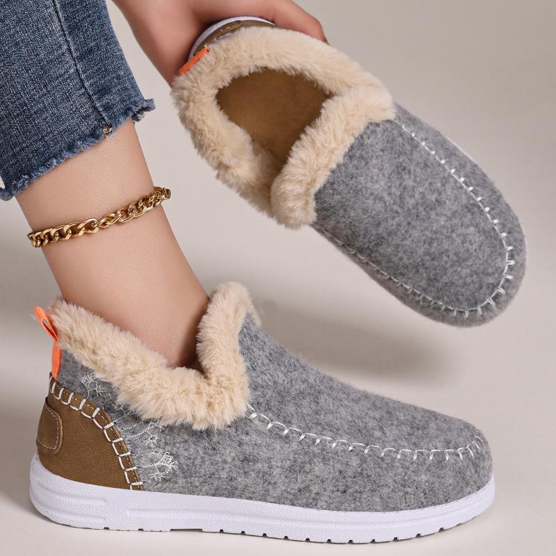 Cotton shoes winter new women's shoes fleece thickened snow boots one pedal convenient short boots fashion warm cotton boots