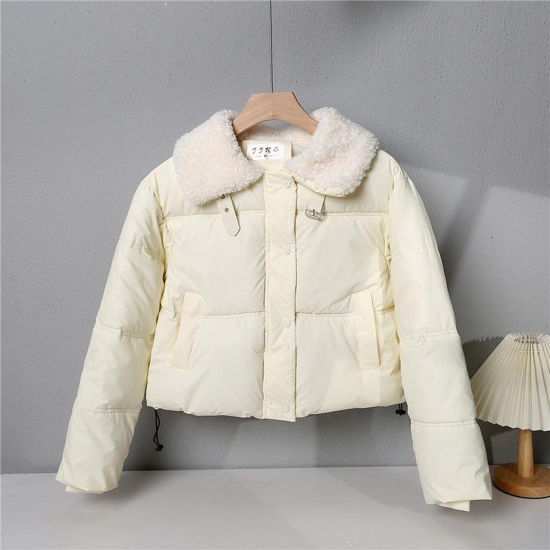 Women's Petite Cotton-Padded Winter Jacket - Short, Thick, Loose Fit