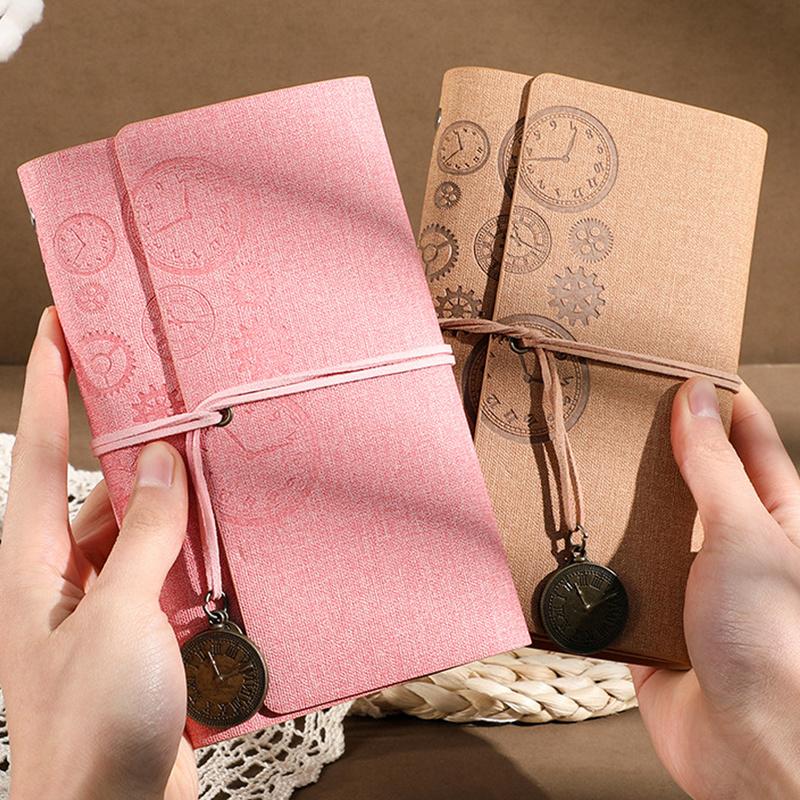 A6 Notebook Travelers Journal Notebook Pu Leather Blank Kraft Diary Book Vintage Sketchbook School Stationery Office Supplies Quality