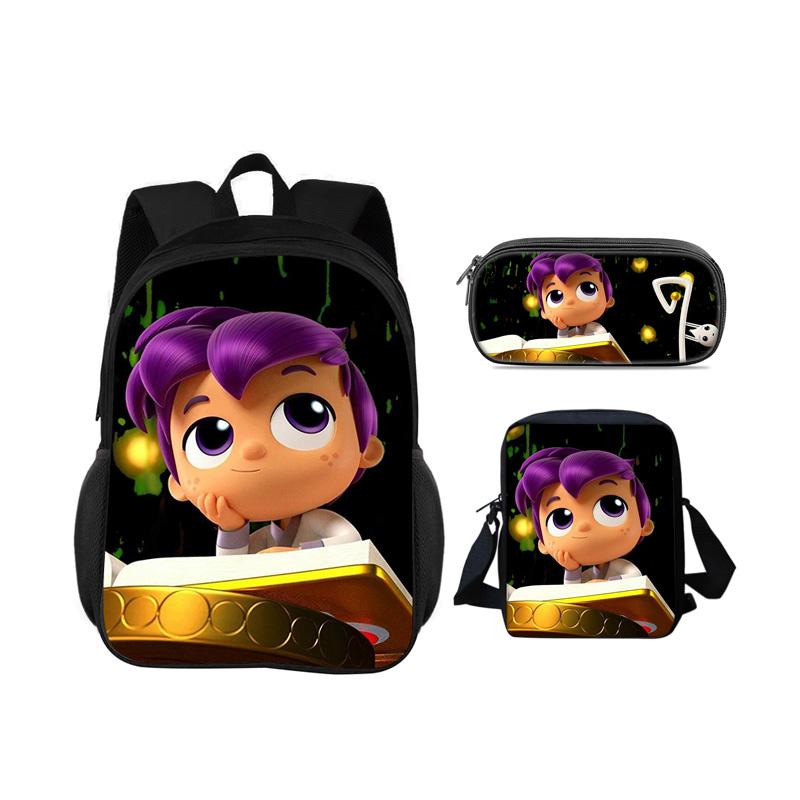 True and the Rainbow Kingdom backpack, pencil case, shoulder bag, 3Pcs set, cartoon print, kindergarten, children and students