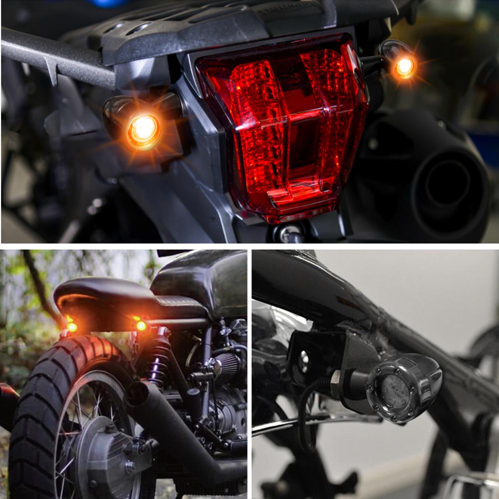 Motorcycle LED Mini Turn Signal Light Bullet Moto Indicators Stop Light Led 12V Fit For Harley Chopper Motorbike Scooter