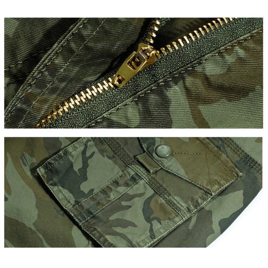 Mittelhohe Elastischer Bund Reißverschluss Herren Shorts Camouflage-Print Mehrere Taschen Cargo-Shorts Streetwear