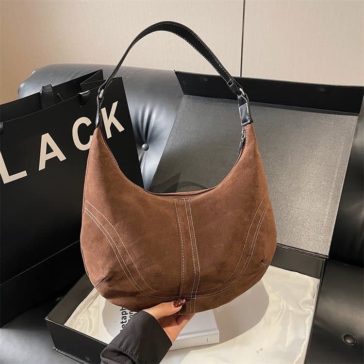 Ретро подмышечная сумка женская наплечная сумка-мессенджер кофейный