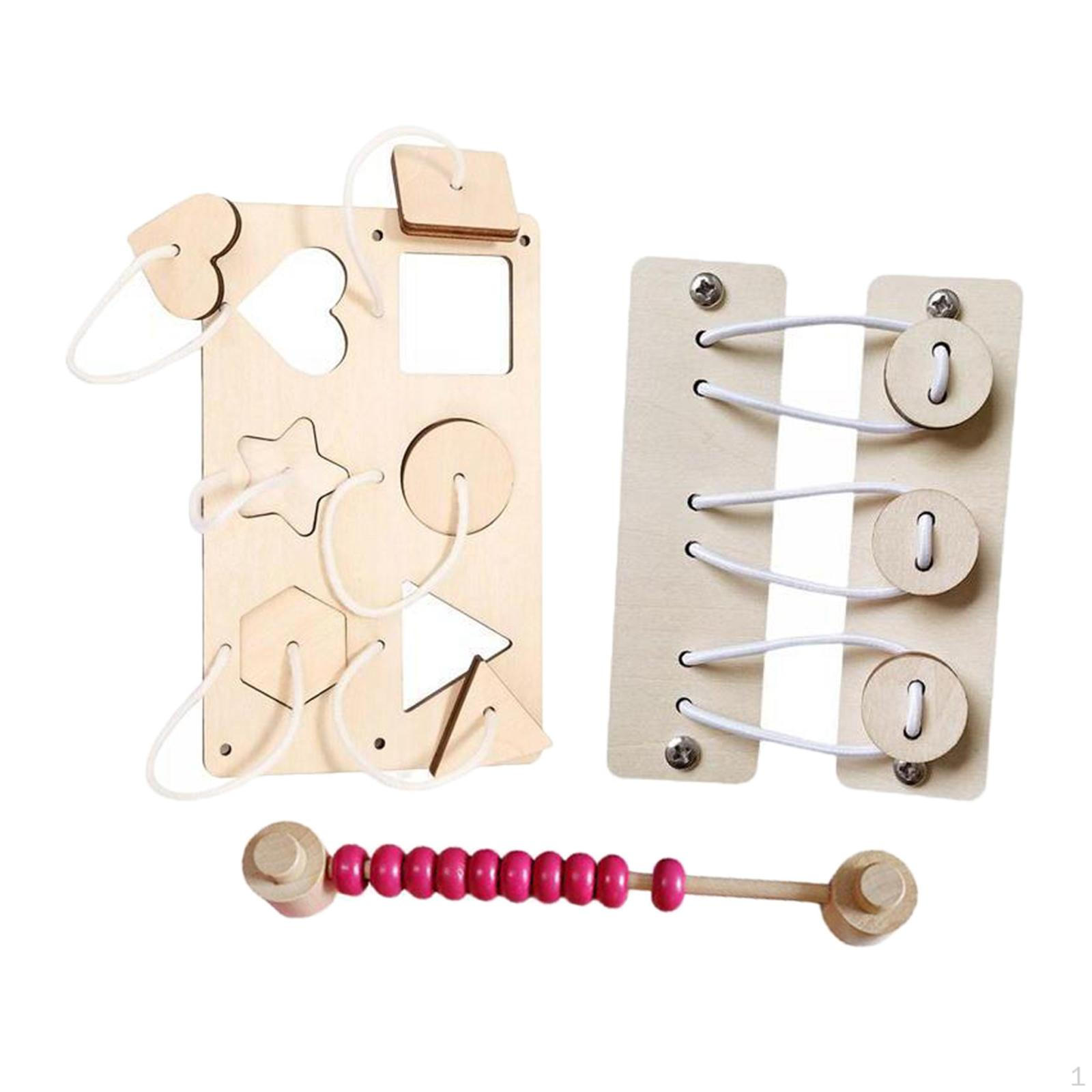 

3x Бизиборд Игрушка Раннее Образование Сопоставление Форм и Счёты Кнопка