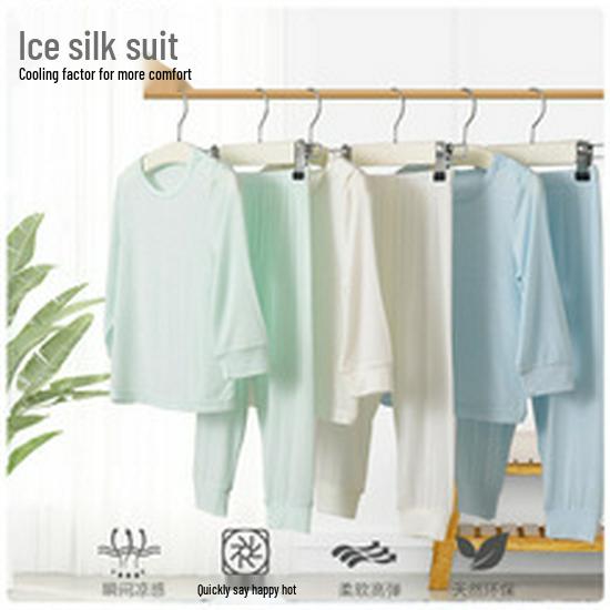 Pure Cotton Baby Pajama and Underwear Set: Thin Long Sleeve AC Suit for Summer Home Wear