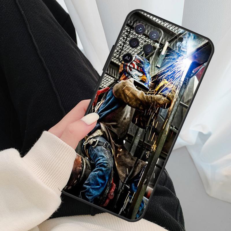 Schweißer Schweißen Heißer Metall Arbeiter Fall Für Oppo A17 A57 A77 A40 A78 A54 A74 A94 A76 A16 A96 A18 a60 A80 A38 A58 A98 A15 A5 Pro