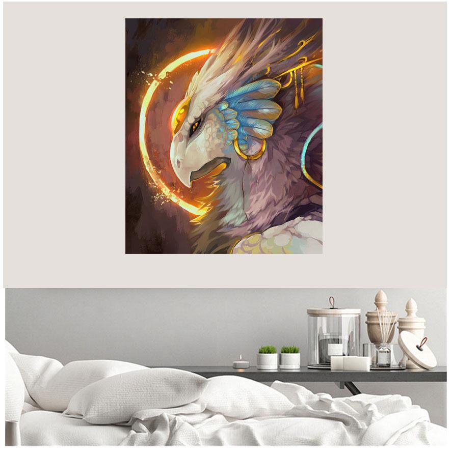 Square / Round Diamond 5D DIY Diamond Painting "Eagle" 3D Embroidery Cross Stitch Original Painting Mosaic Home Decoration