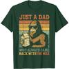 Bigfoot Dad Funny Graphic Tee Just a Dad Who Always Came Back Milk Print Cotton T-Shirt Casual