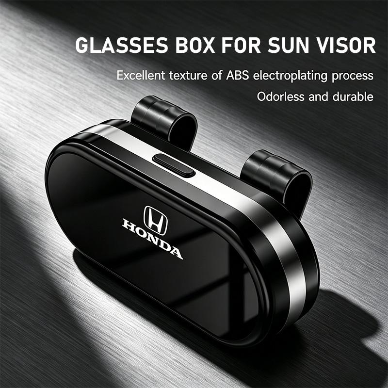 Car Sun Visor Glasses DJY46G Holder Electroplated Box Accessories For Honda CR-V Accord Civic HR-V Pilot Odyssey Fit Jazz Vezel CITY