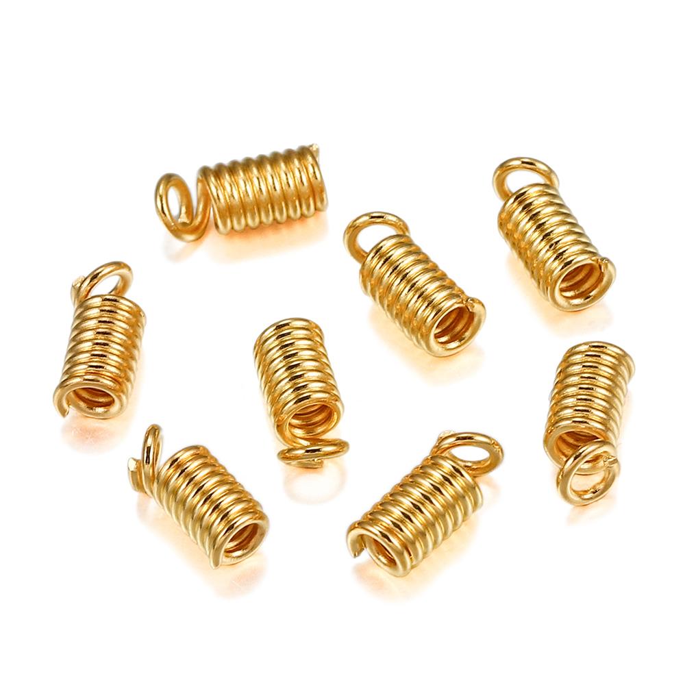 100pcs/lot Spring Clasps Cord Crimp End Caps Fastener Connectors For DIY Bracelet Necklace Jewelry Making Supplies Accessories
