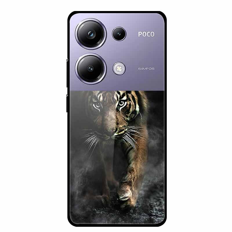 Painting Cover For Poco M6 Pro GlassTempered Glass Case Hard Back Shield for Xiaomi Poco M 6 Pro 6.67" Colourful Phone Fundas