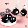 1/2/3/5/10pcs Coal Ball Figurines Keychains Accessories Cute Plush Black Coal Ball Cartoon Bag Pendants