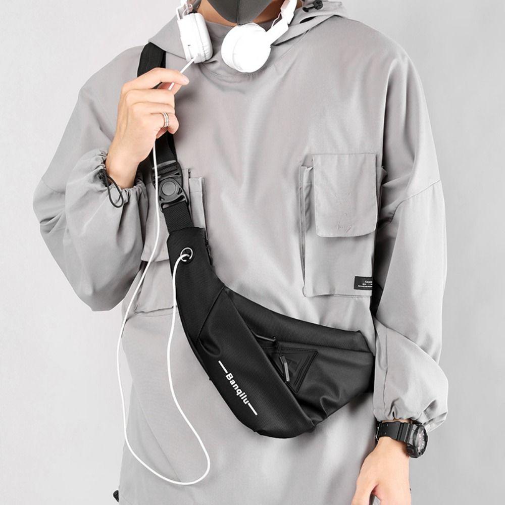 Waterproof Men Sling Bag Large capacity Crossbody Bag Trend Chest Bag  Cycling