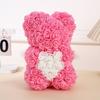 Valentine's Day Creative Foam Flower Qixi Festival Gift Eternal Rose Bear Heart Birthday Gift Straight Hair