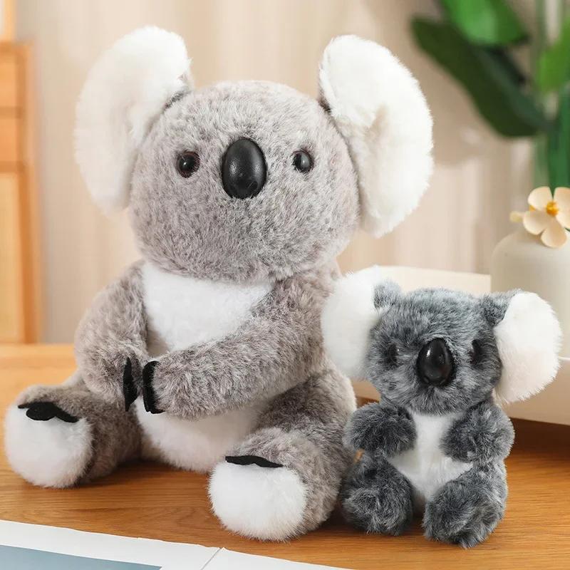 Muñeco de Peluche Artificial Creativo de Animales Madre e Hijo Koala Pingüino Bolsa de Cría Juguete de Peluche Regalo de Cumpleaños de 25CM