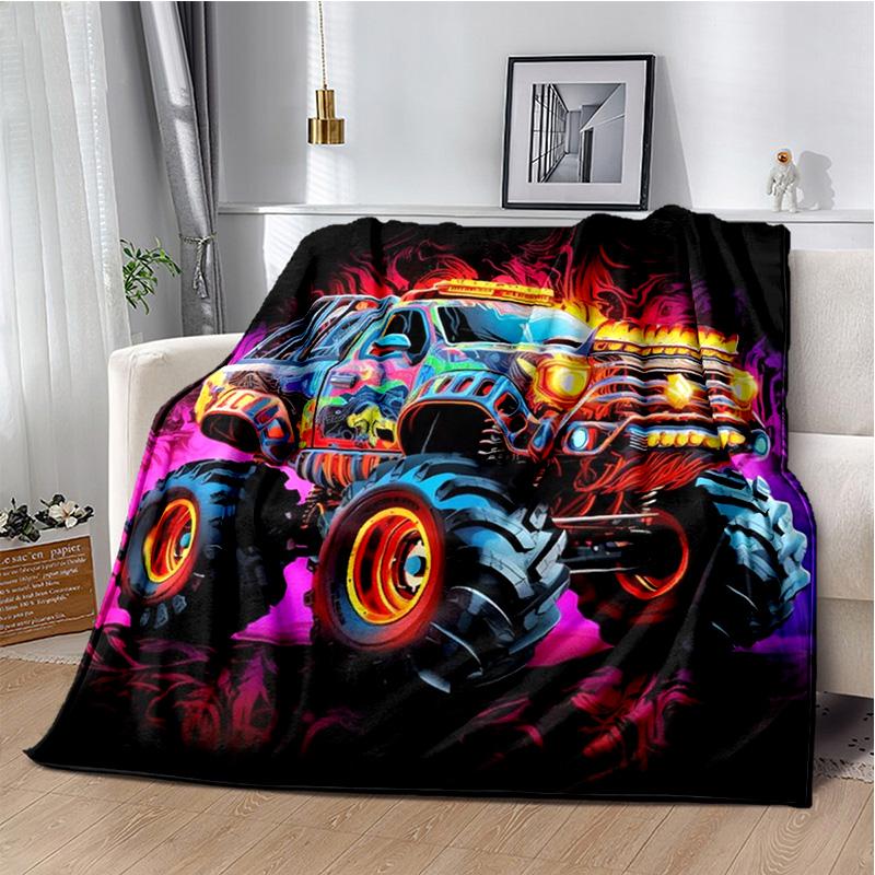 M-Monster Jam Grave Digger Truck Sofa Blanket Lightweight Warm Insulation Blanket Bed Office Car Knee padsThrow Blanket