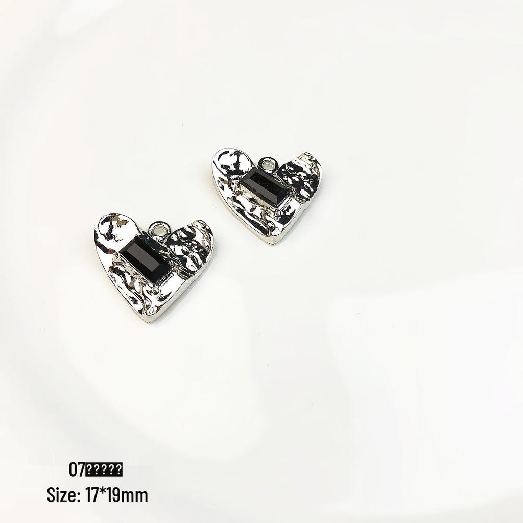 Y2K Heart & Butterfly Alloy Pendant Charm Necklace with Flowers & Rabbit - DIY Beading Accessory