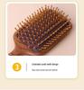 Sandalwood Travel Massage Comb: Portable Solid Wood Fluffy Comb with Cushion Airbag for Hair and Scalp Massage.