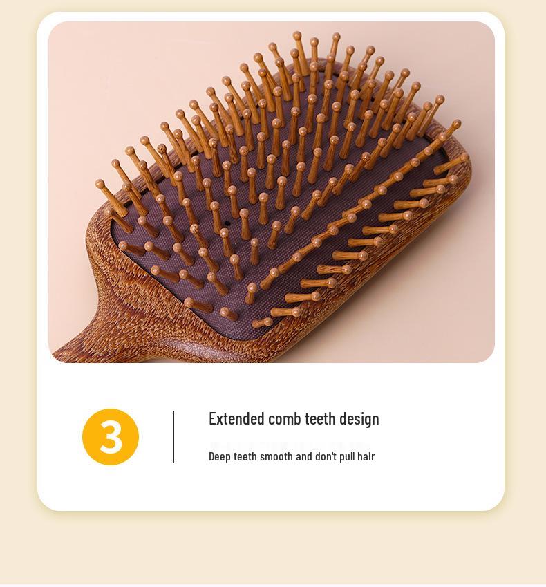 Sandalwood Travel Massage Comb: Portable Solid Wood Fluffy Comb with Cushion Airbag for Hair and Scalp Massage.