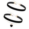 Double Layer Black Fabric Necklace Set Adjustable Lightweight Jewelry For Sensitive Skin And Stylish Outfits