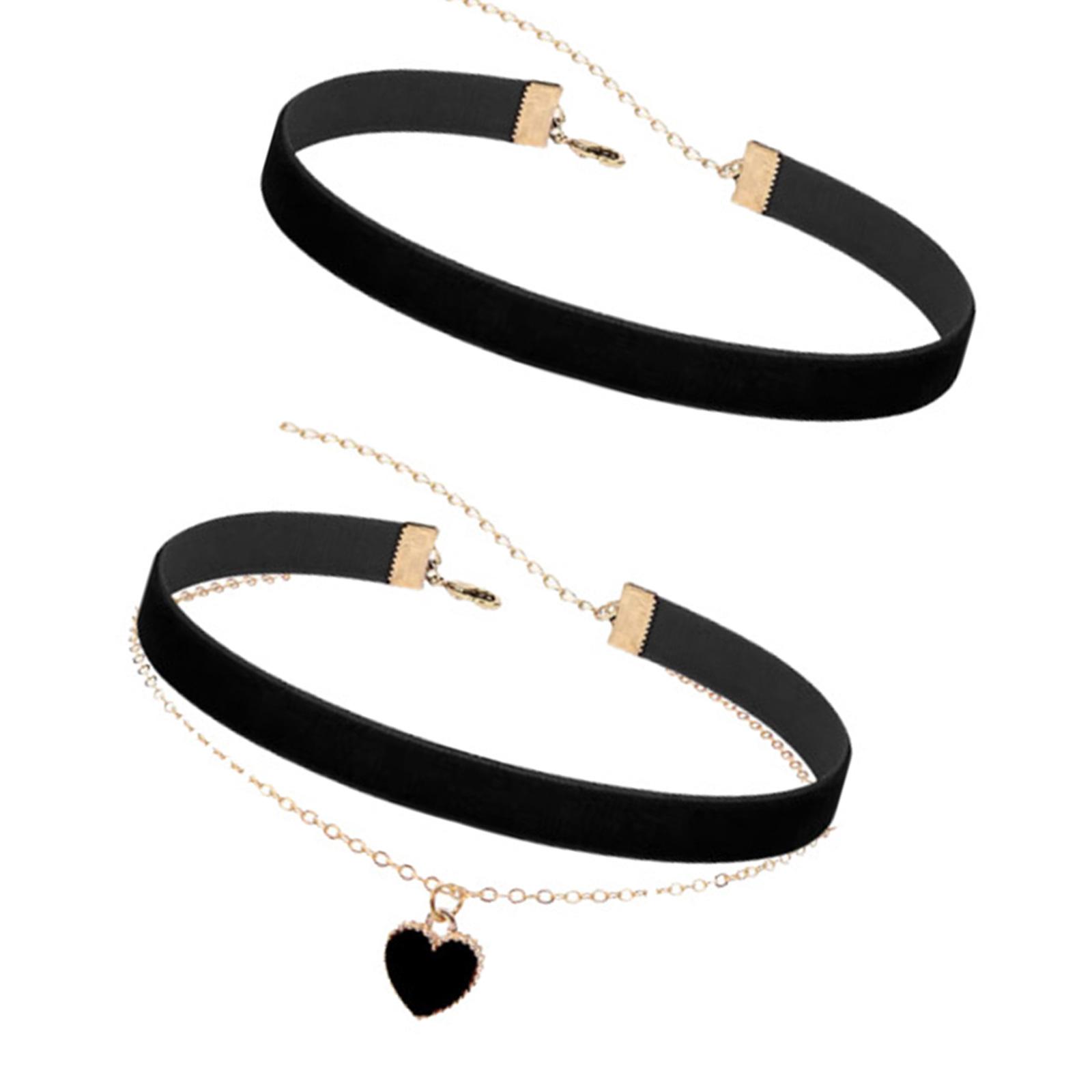 

Комплект двухслойных черных тканевых ожерелий, регулируемые легкие украшения для чувствительной кожи и стильных нарядов 2