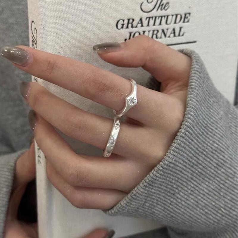 Sweet Layered Star Ring: Fashionable, Versatile, Adjustable Open Design for Women
