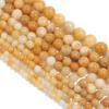 Louleur 1 Strand Natural Stone Beads Yellow Aventurine Jade Beading for DIY Bracelet Necklace Jewelry Accessories