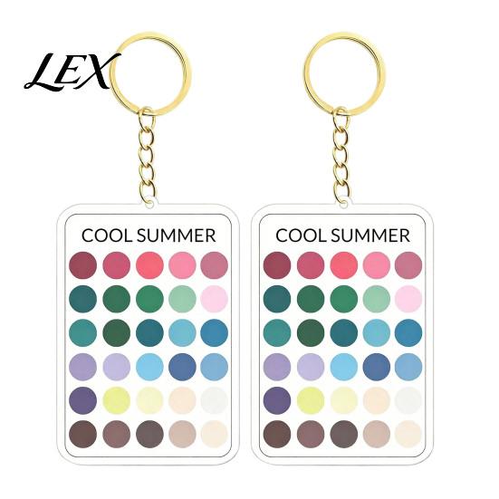 Outfit Color Reference 2Pcs Palette Keychain Pendant, Clear Acrylic Season Analysis Swatches Matching Tool Keychain, Card, Gifts for Fashion Lovers