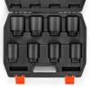 Axle Nut Impact Socket Set 1/2" Drive Deep 12-Point 8PCS Metric Nut Socket
