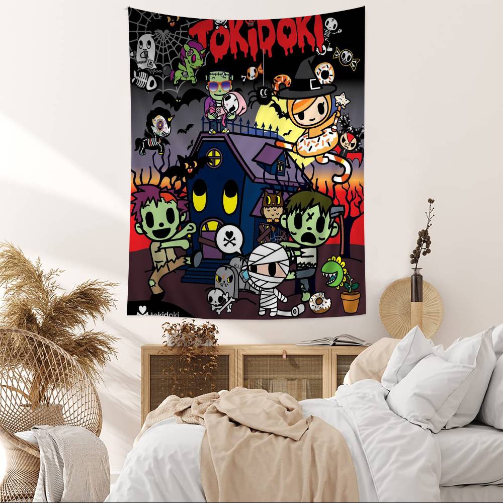 Japan Tokidokis Cartoon Tapestry Art Science Fiction Room Home Decor Wall Hanging Sheets
