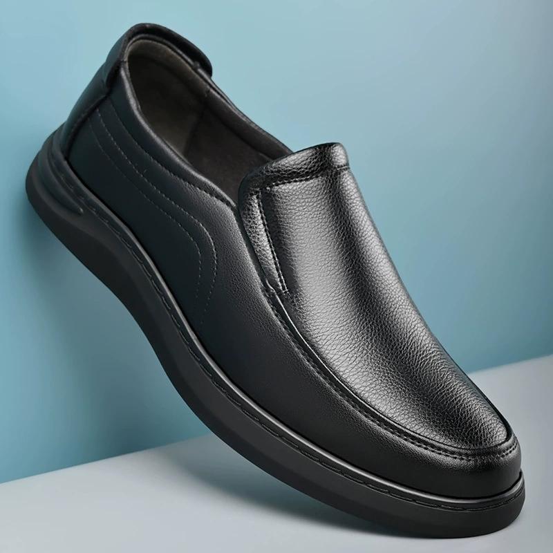 

Fashion Classic Thick Sole Men s Penny Loafers Slip-On Business Dress Shoes Thickened Cotton Formal Black Business Shoes 38 чёрный