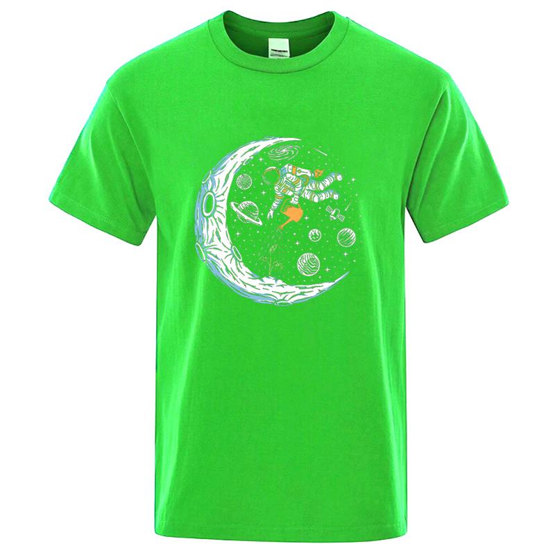 Summer Mens Tshirt 100 Cotton Casual Funny Astronaut Design Print Loose Oneck T Shirt for Men Short Sleeve Male Tshirt Tees