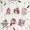 12Pcs Christmas Diamond Painting Keychain DIY Diamond Painting Art Keychain Pendant for Beginners Adults Art Craft Supplies