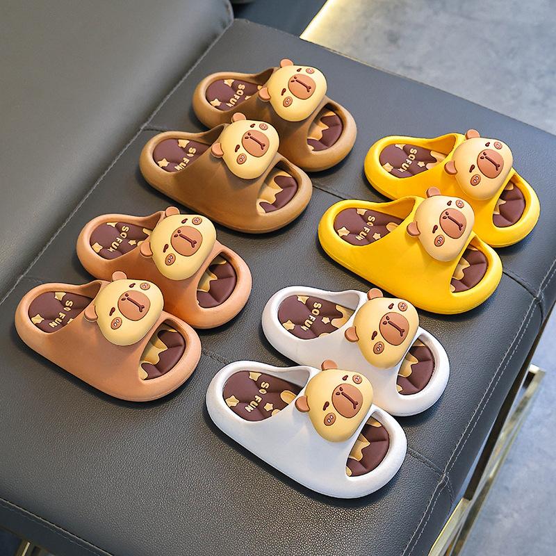 Kapibara Children's Summer Sandals Boys and Girls Non-Slip Bathroom Shower Soft Sole Parent-Child Home Sandals for Older Kids