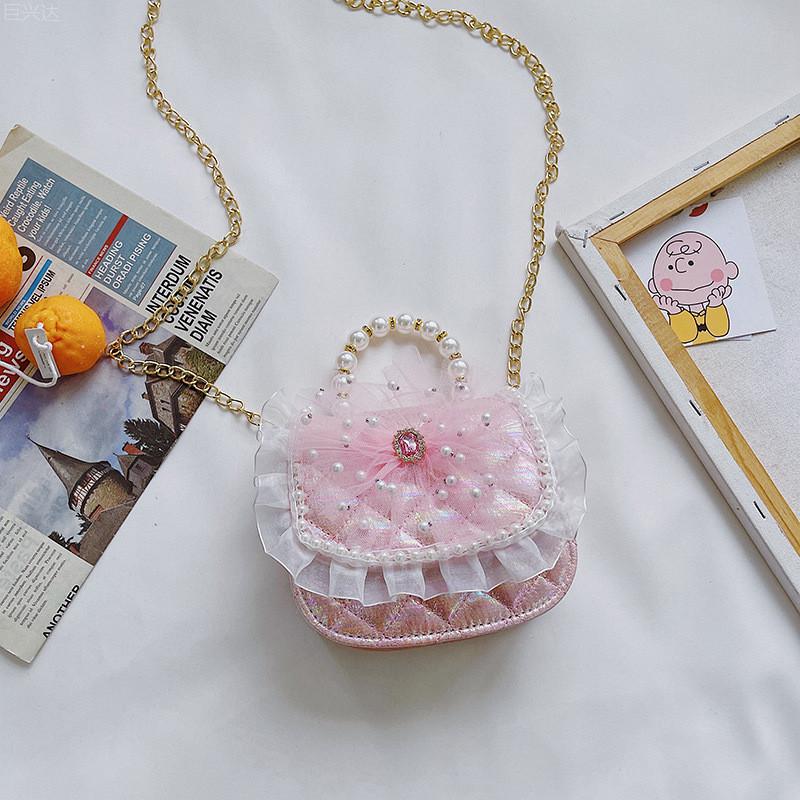 Chic Pearl Embellished Crossbody Bag For Kids Trendy And Fashionable Accessory