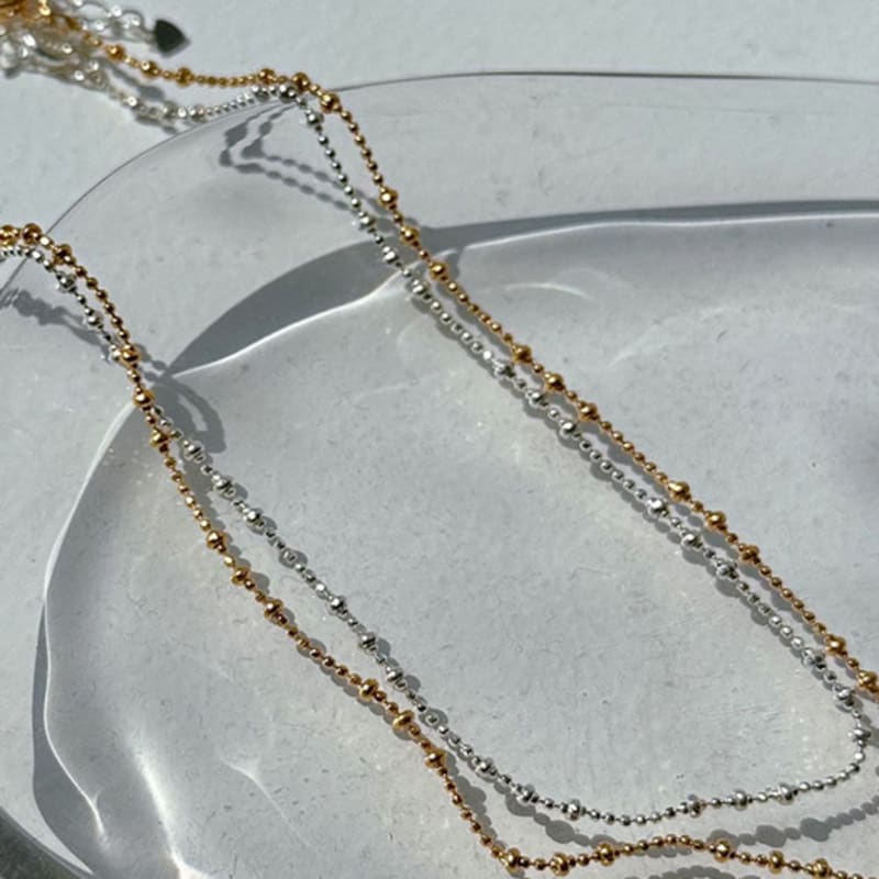 Youngglow Silver925 Ball Chain Necklace (2color)