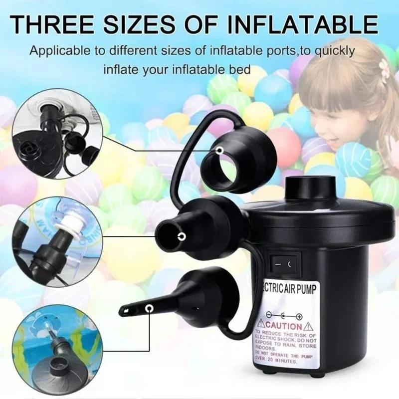 Portable Electric Air Pump High Pressure Fast Inflator Deflator for Air Mattress Inflatable Boat Pool Floats Outdoor Blower