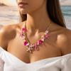 Y2K Unique Ocean Theme Necklace for Women Gold Color Chain Seahorse Starfish Pendant Maximalist Jewelry Dopamine Gift Party