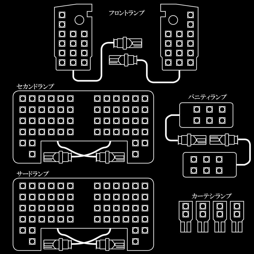 Reine Weiße LED-Raumleuchte für Prado Serie 150 mit Paket und Schalter Typ B (Frühe/Mittlere/Späte Modelle) TZ-G/TX-L (7-Sitzer) TRJ150, GRJ150, GRJ151,
