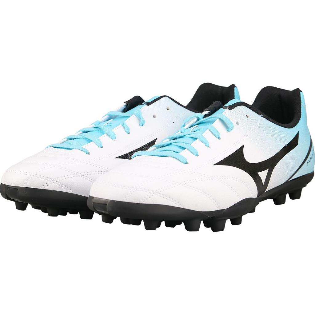 Mizuno Folgado AS Wide Lace-Up AG (Rubber Short Studs) Shock Absorbing Durable Impact Resistant Soccer Shoes Men Soccer Shoes White Blue P1GA229425