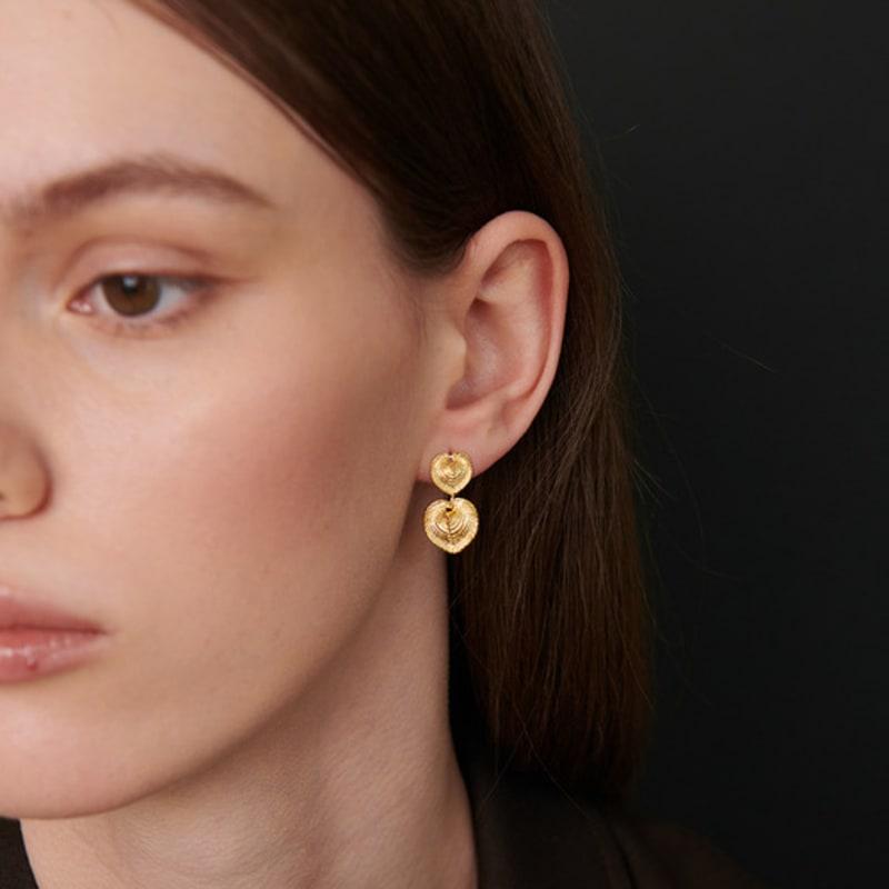 cotoit Heart Shell Double Earrings